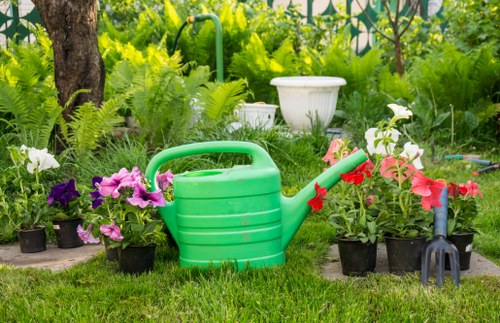 Professional gardener carrying out a risk assessed garden task